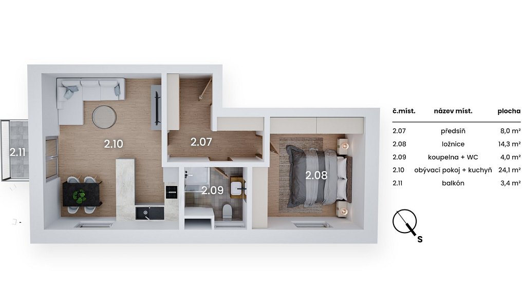 Prodej bytu 2+kk 56 m², Lázně Bohdaneč – náhled fotky 6
