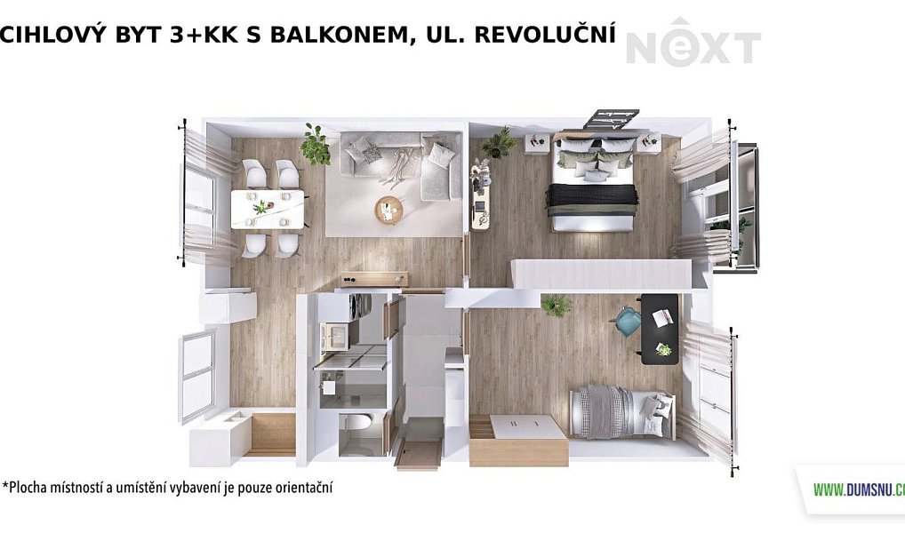 Pronájem bytu 3+1 74 m², Šumperk – náhled fotky 3