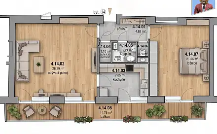 Prodej bytu 2+1 66 m²