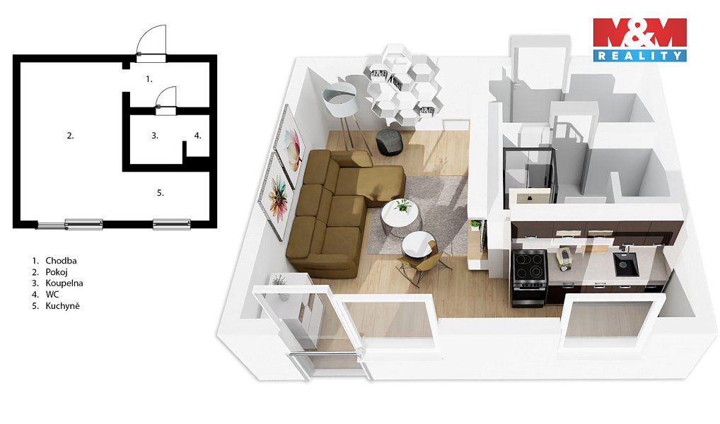 Prodej bytu 1+kk 33 m², Kladno – náhled fotky 4