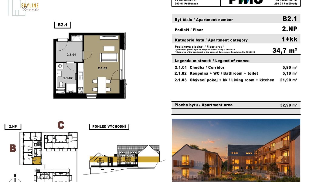 Prodej bytu 1+kk 42 m², Tuchoměřice – náhled fotky 7