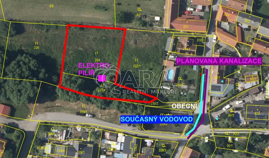 Prodej stavebního pozemku 1 555 m², Krhanice – náhled fotky 3
