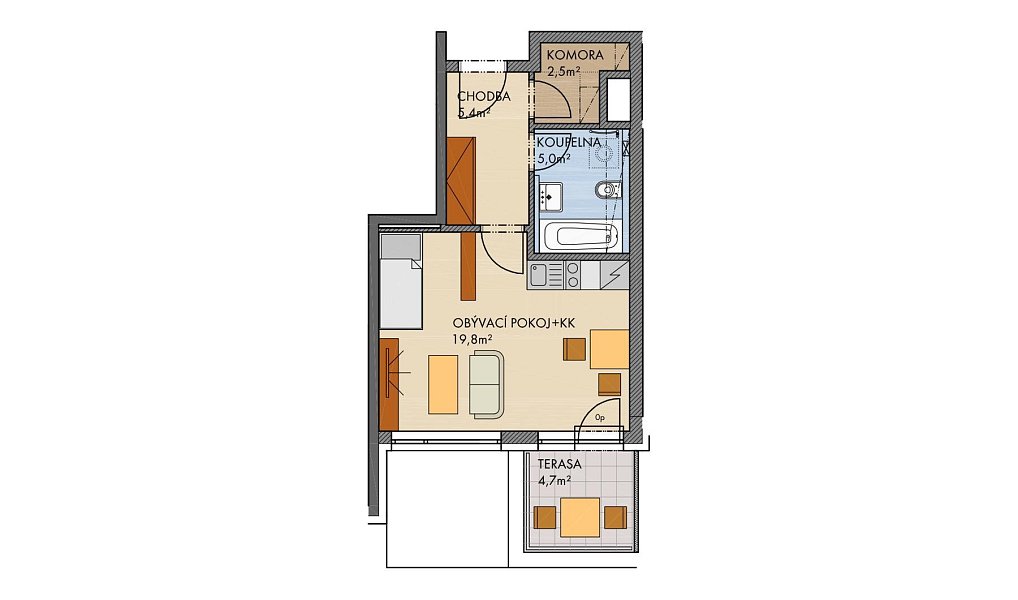 Prodej bytu 1+kk 39 m², Praha – náhled fotky 8