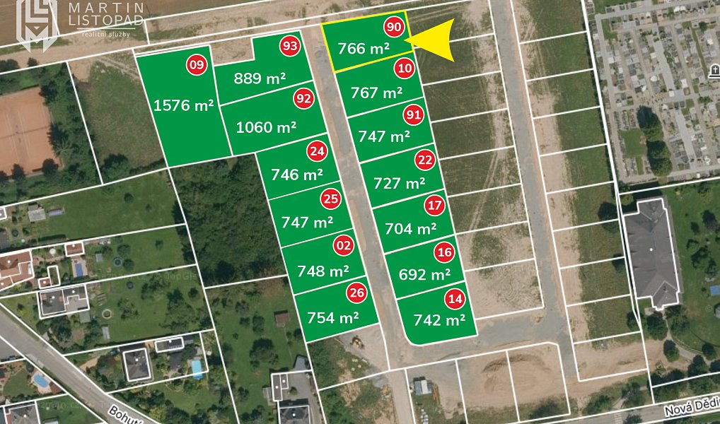 Prodej stavebního pozemku 766 m², Bludov – fotka 1 z 14