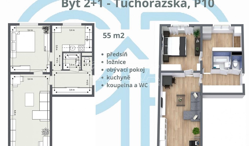 Prodej bytu 2+1 55 m², Praha – náhled fotky 4