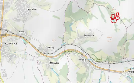 Prodej lesa 575 m², Popovice - Horní Bříza