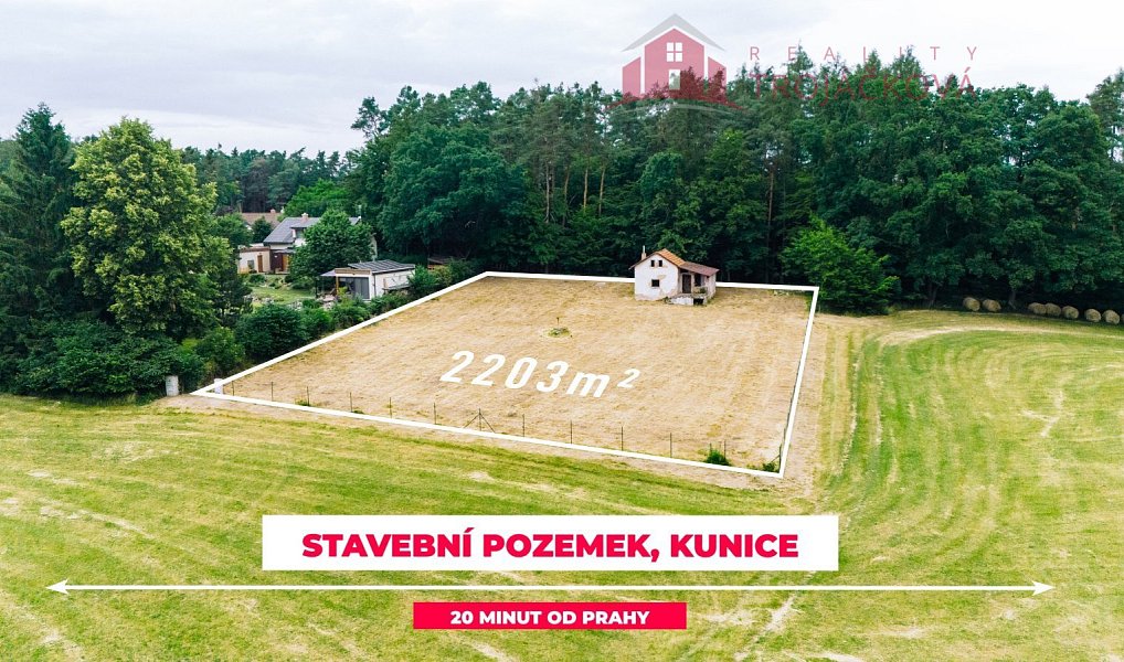 Prodej stavebního pozemku 2 203 m², Kunice – náhled fotky 4