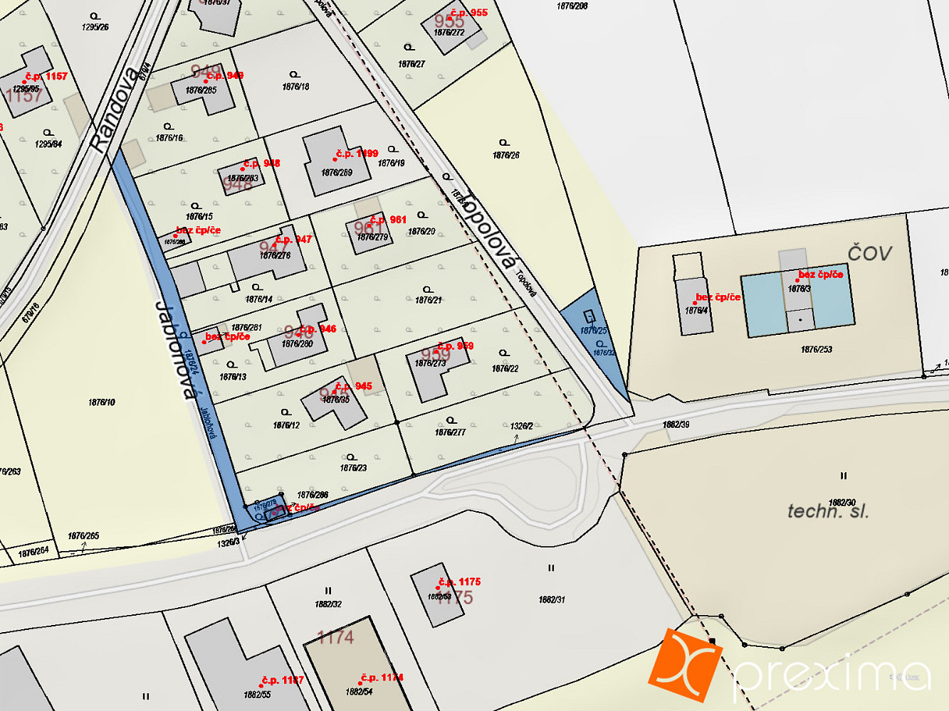 Prodej komerčního pozemku 204 m² – pohled 3