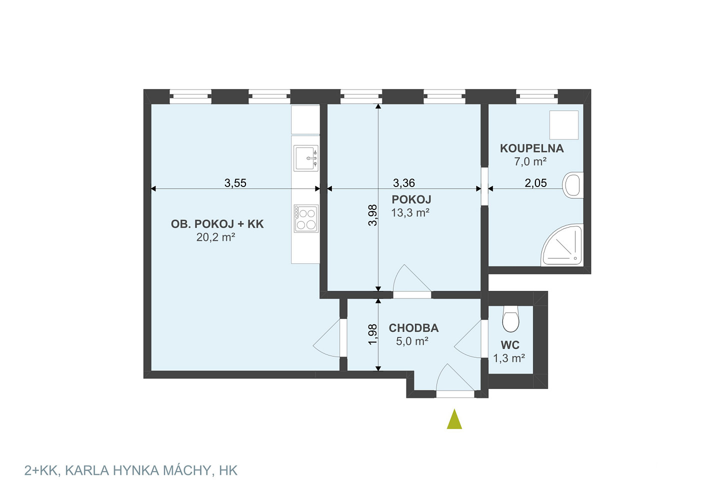 Prodej bytu 2+kk 44 m² – fotografie 3