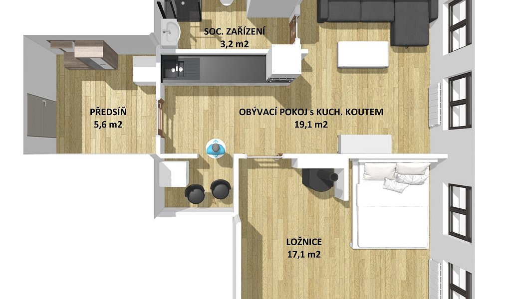Prodej bytu 2+kk 45 m², Stříbro – náhled fotky 4