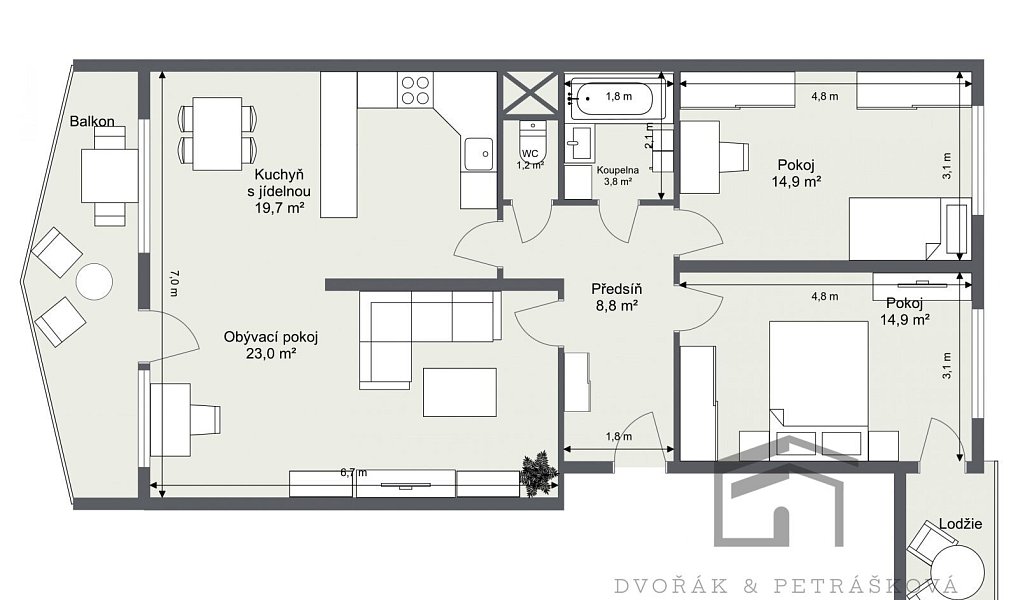 Pronájem bytu 3+kk 86 m², Praha – náhled fotky 24
