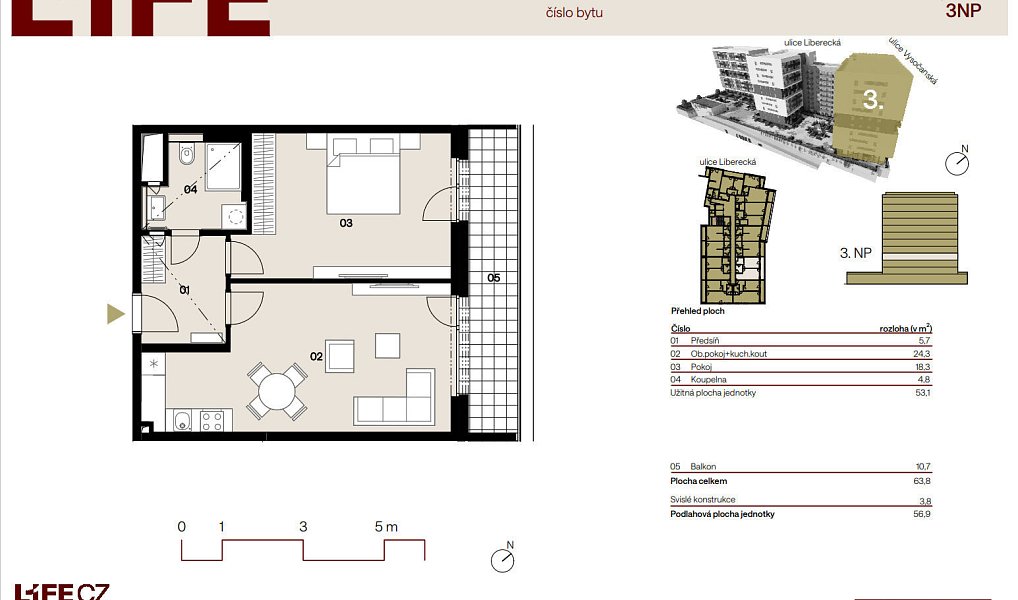 Prodej bytu 2+kk 53 m², Praha – náhled fotky 4