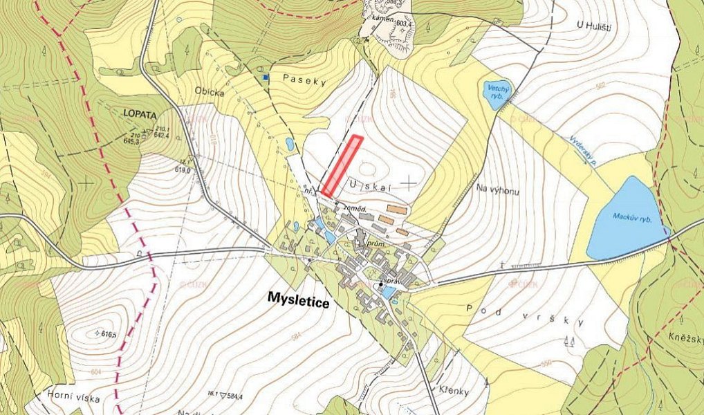 Prodej komerčního pozemku 5 483 m², Mysletice – náhled fotky 4