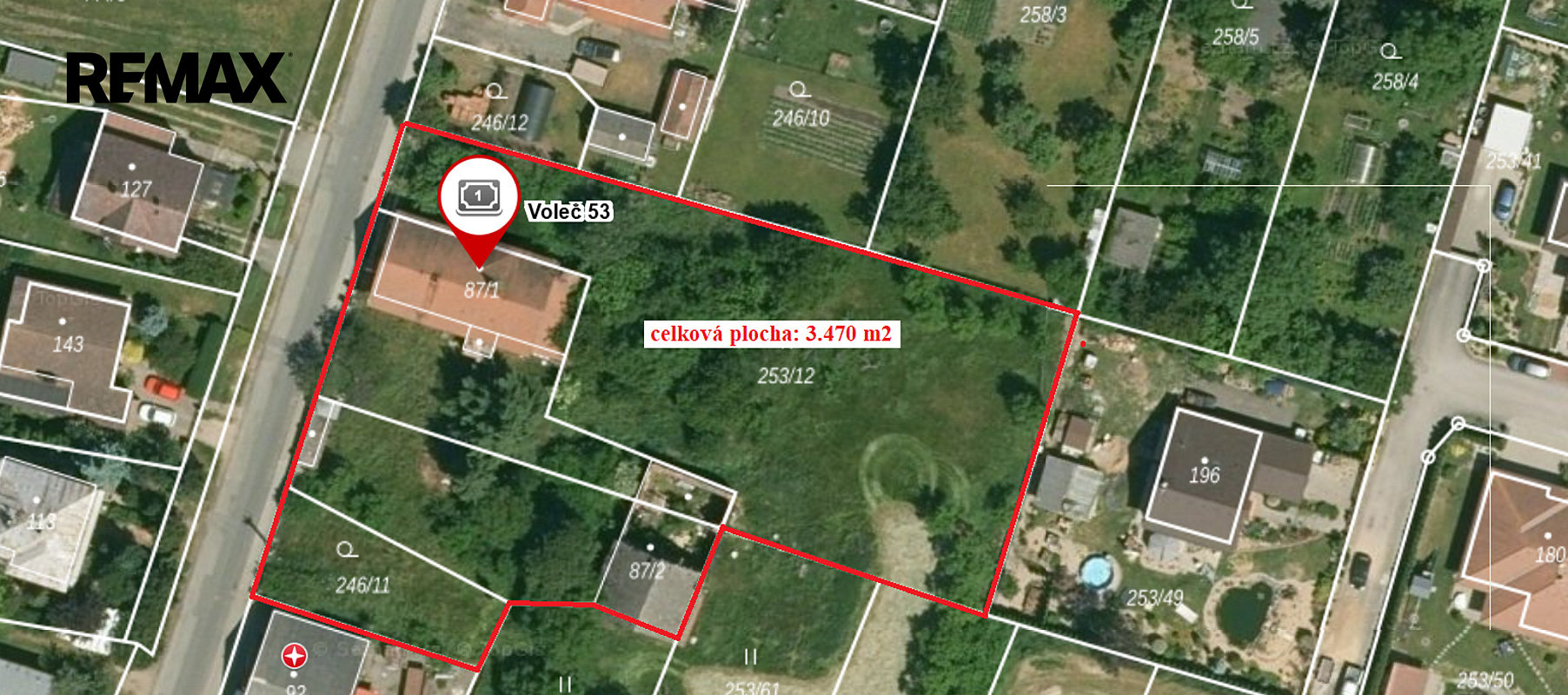 Prodej stavebního pozemku 3 470 m²