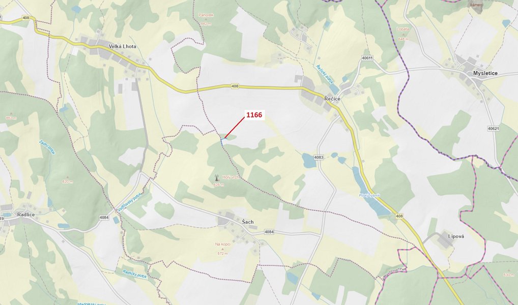 Dražba lesa, 557 m², Jihlava, Olší