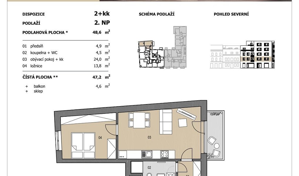 Prodej bytu 2+kk 47 m², Brno – náhled fotky 6