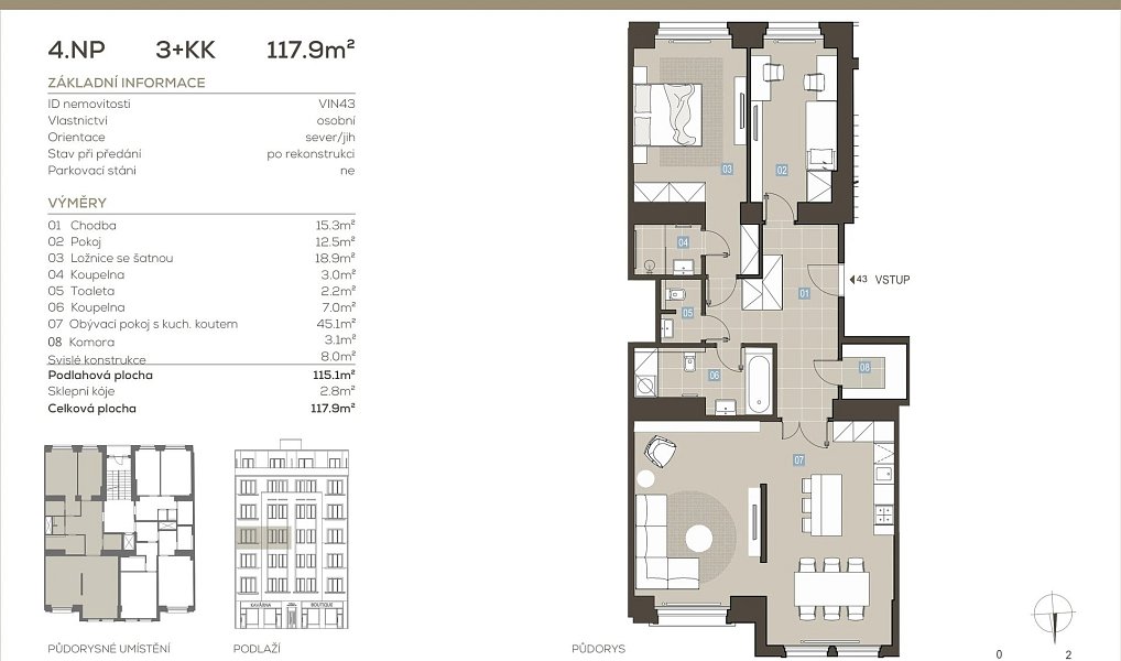 Prodej bytu 3+kk 107 m², Praha – náhled fotky 2
