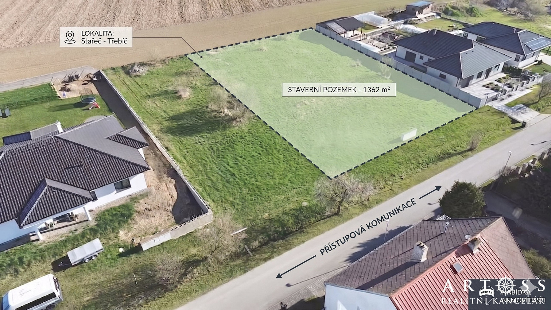 Prodej stavebního pozemku 1 362 m²