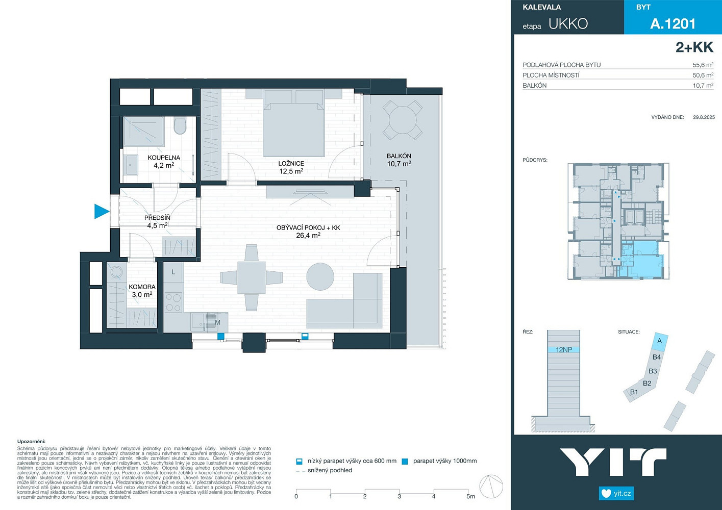 Prodej bytu 2+kk 51 m² – pohled 2
