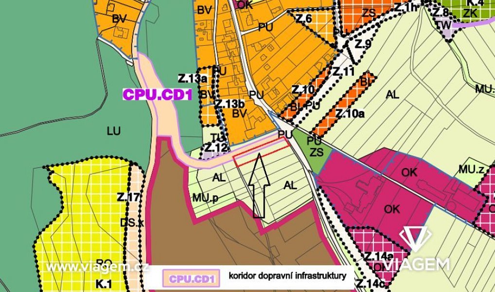 Prodej komerčního pozemku 1 709 m², Olšany – náhled fotky 3