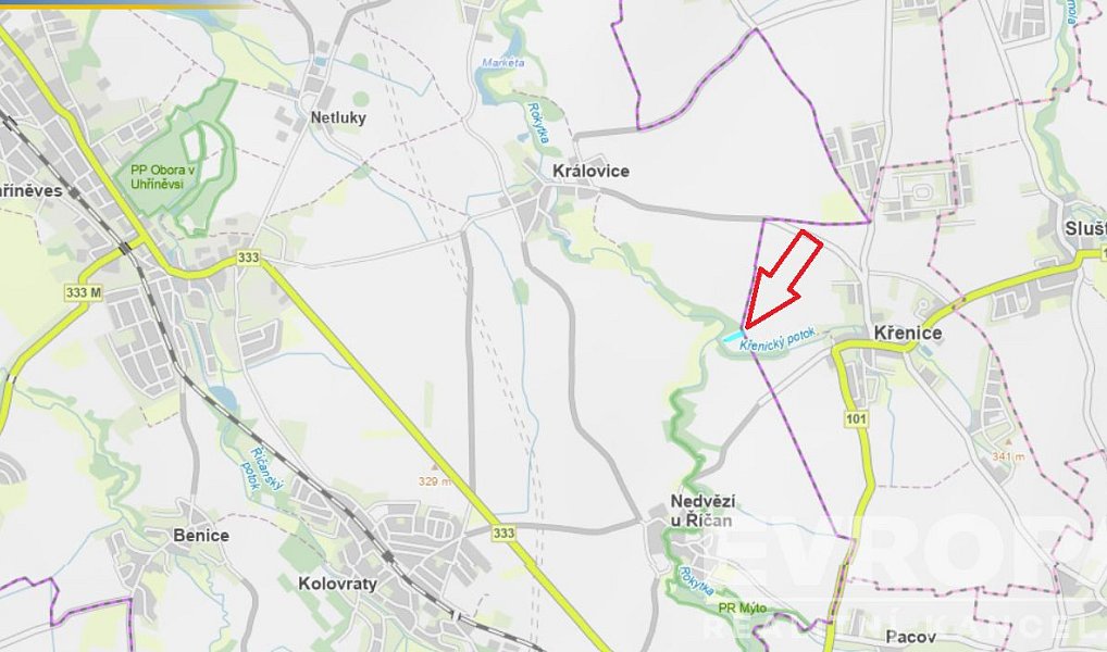 Prodej pole 6 844 m², Křenice – náhled fotky 2