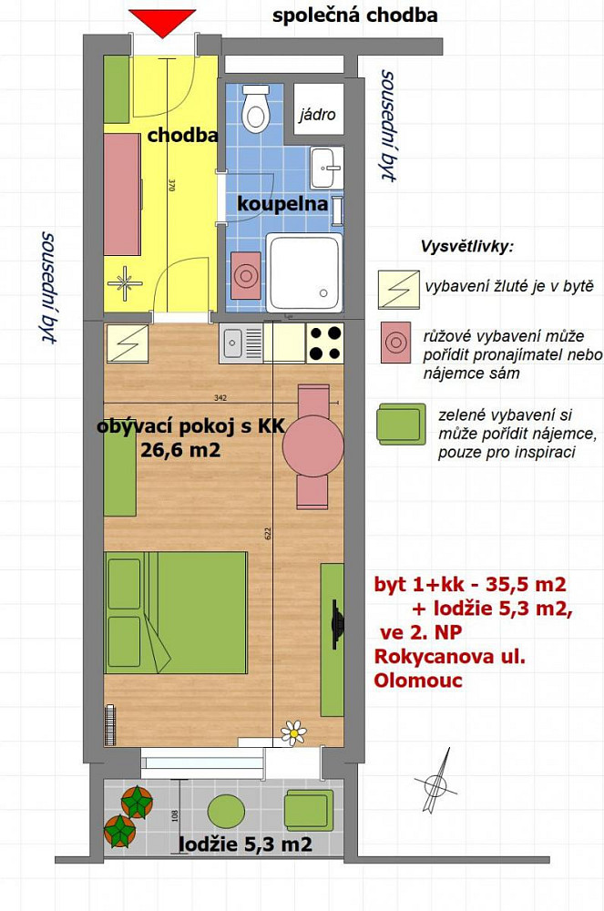 Pronájem bytu 1+kk 35 m² – fotografie 4