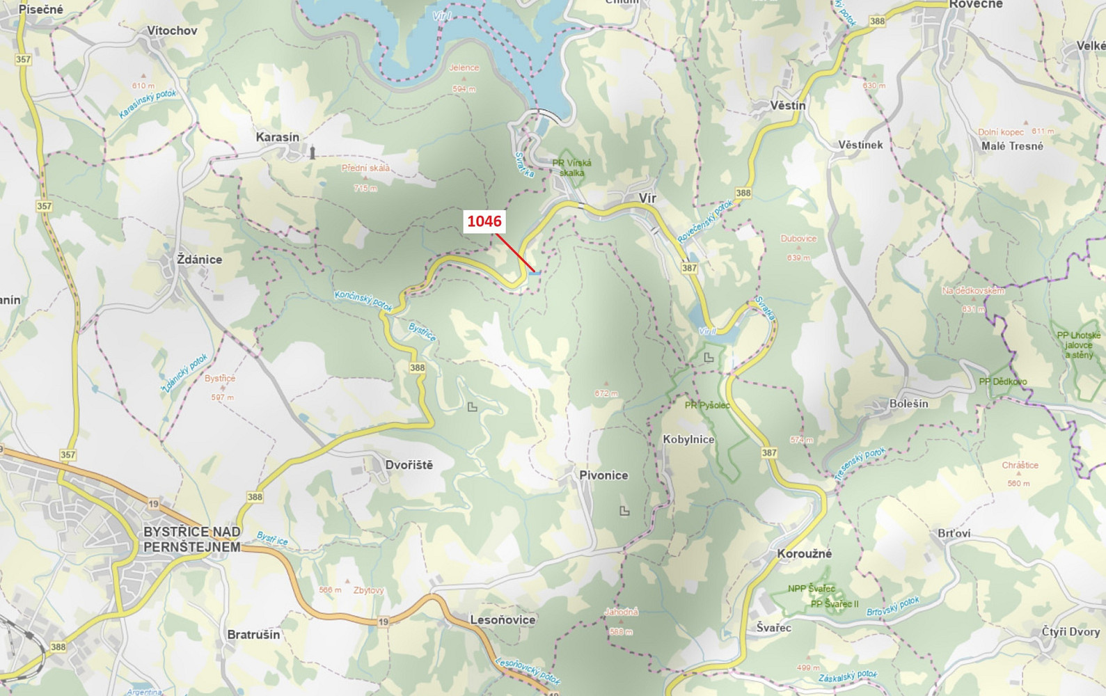 Dražba lesa 2 432 m²