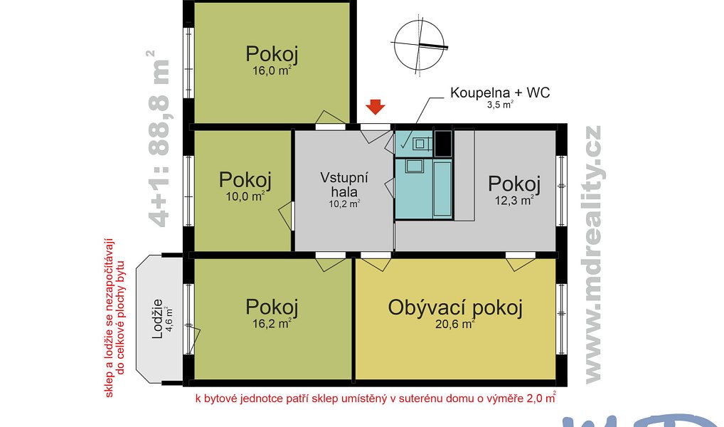 Prodej bytu 4+1 89 m², Třebíč – náhled fotky 2