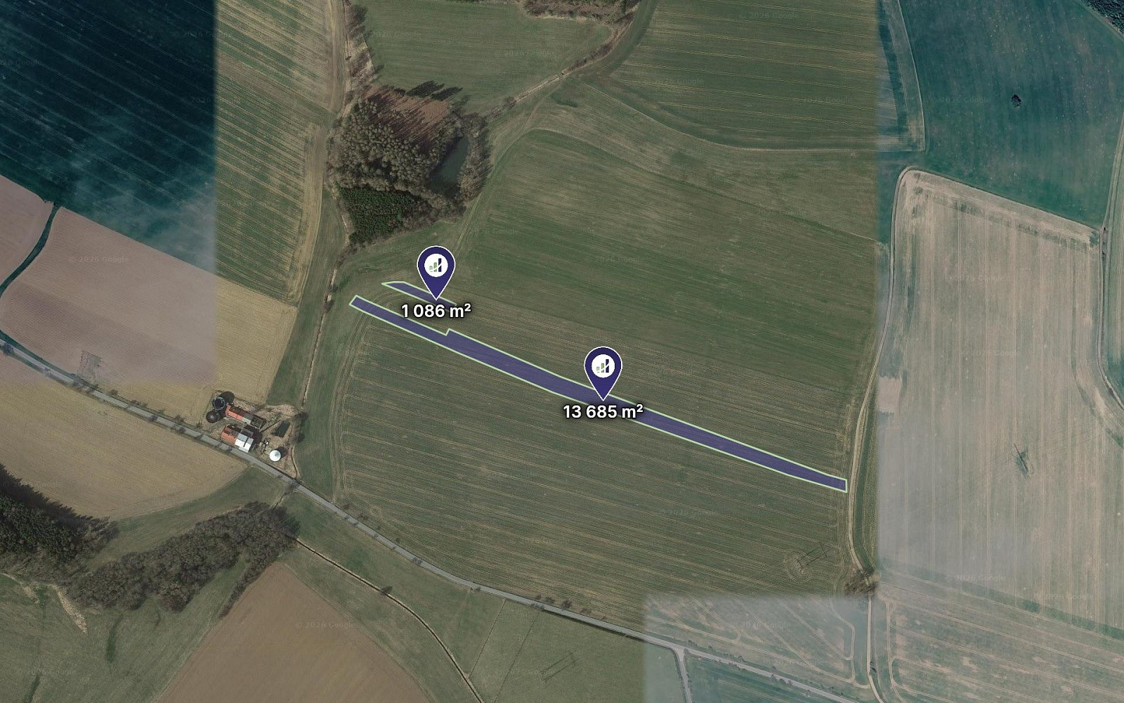 Prodej pole 7 386 m²