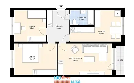 Prodej bytu 3+1 74 m², Svatoplukova, Brno - Židenice