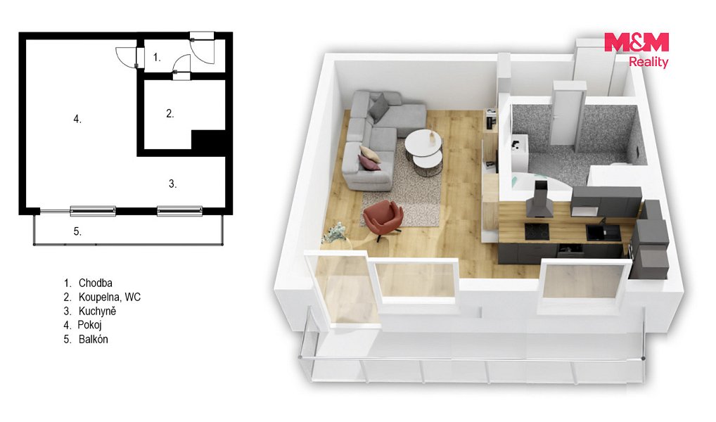 Prodej bytu 1+kk 35 m², Slaný – náhled fotky 2