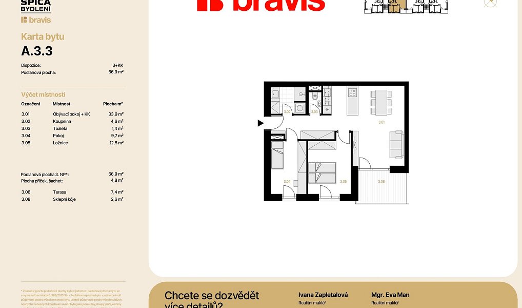 Prodej bytu 3+kk 66 m², Brno – náhled fotky 5
