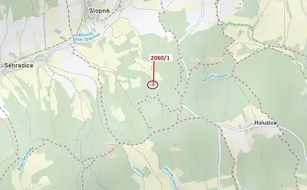 Dražba louky 2 555 m², Slopné