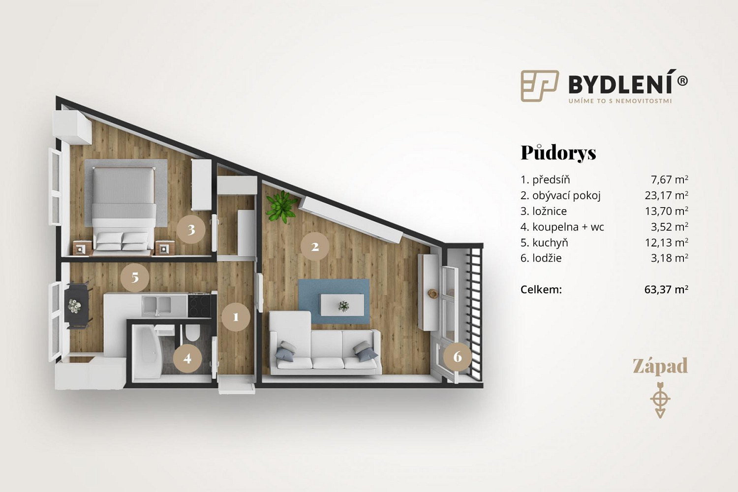 Prodej bytu 2+1 62 m² — photo 2