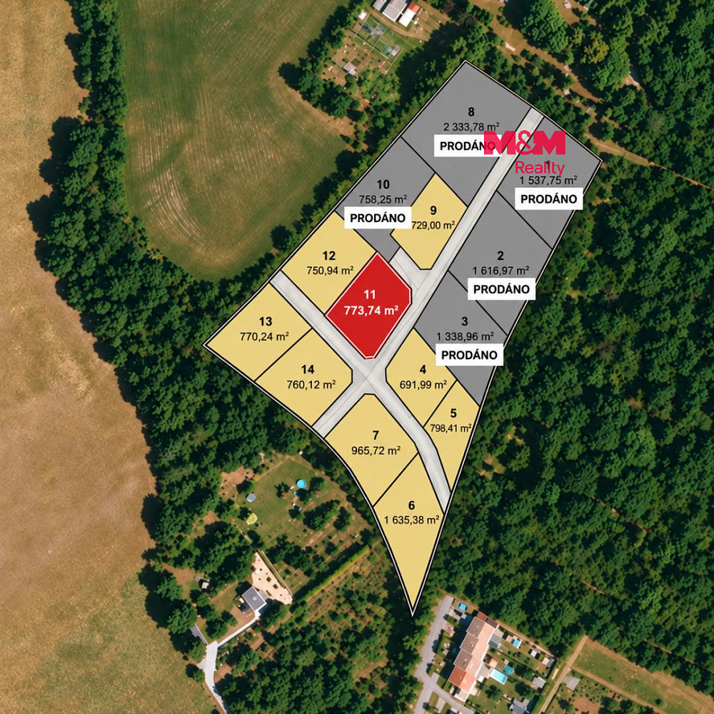 Prodej stavebního pozemku 774 m²