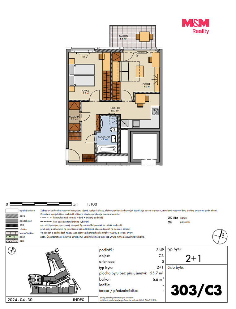 Prodej bytu 2+1 56 m² – fotografie 3