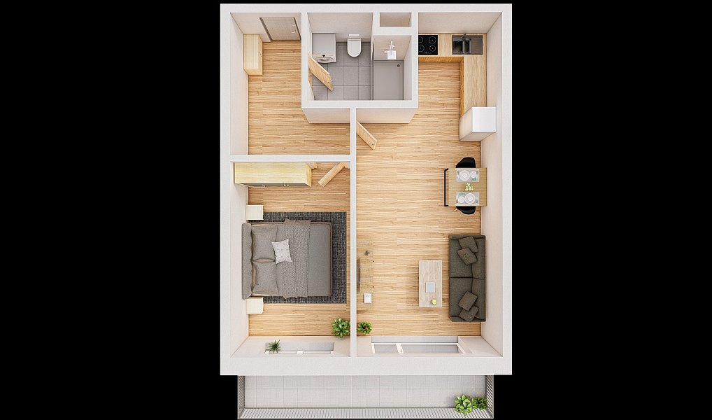 Prodej bytu 2+kk 58 m², České Budějovice – náhled fotky 3