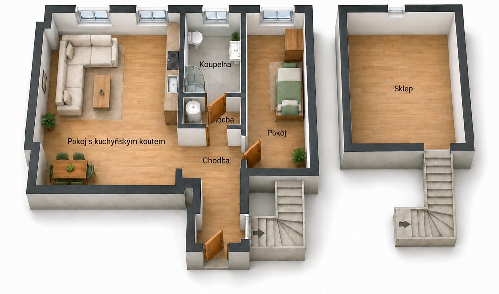 Prodej bytu 2+kk 58 m², Unhošť – náhled fotky 4