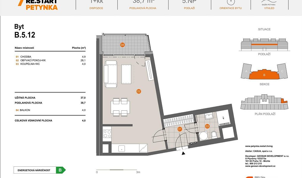 Prodej bytu 1+kk 39 m², Praha – náhled fotky 2