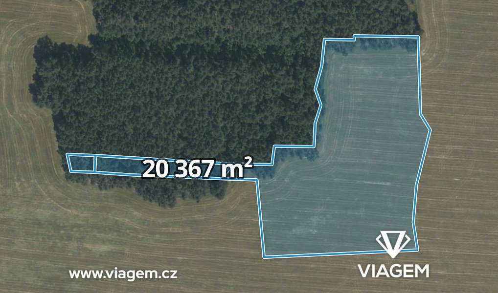 Prodej pole 5 464 m², Slabčice – fotka 1 z 5