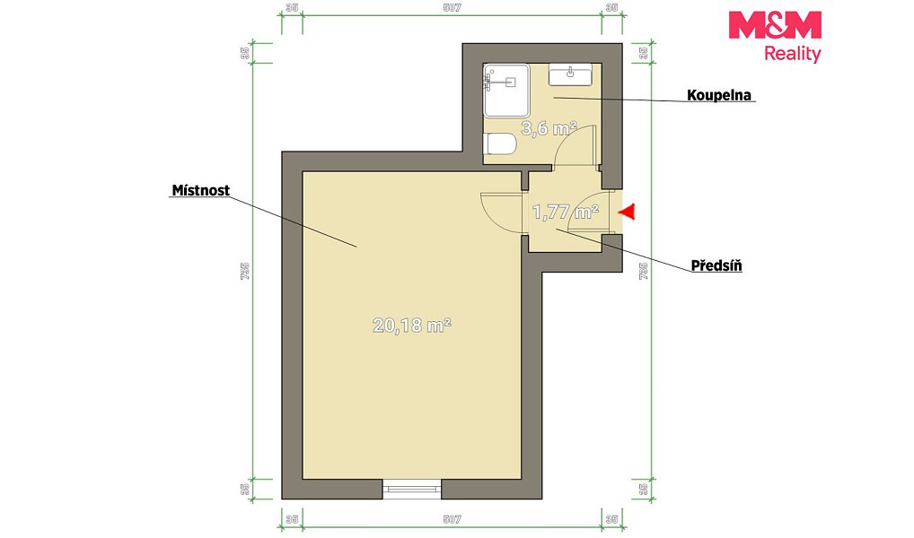 Prodej bytu 1+kk 26 m², Plzeň – náhled fotky 2