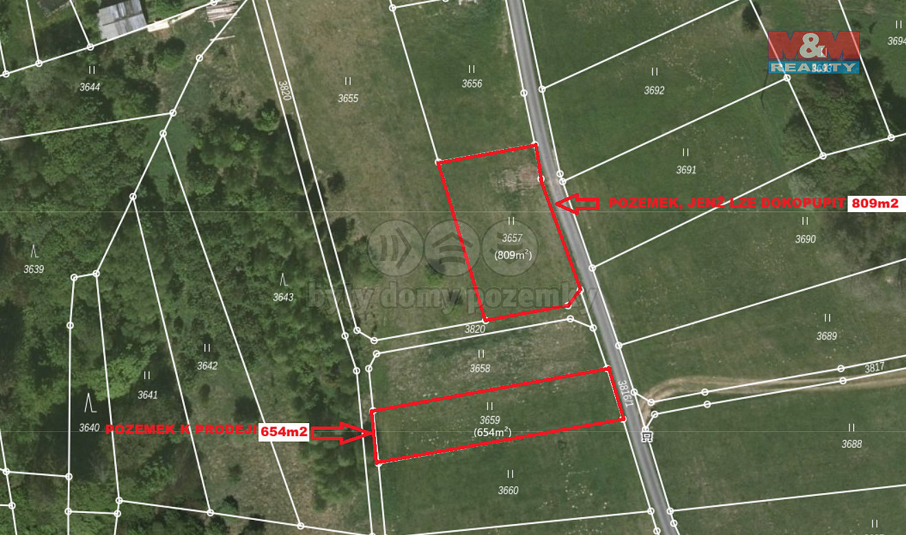 Prodej louky 654 m²