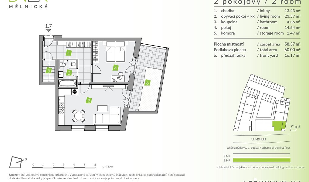 Prodej bytu 2+kk 58 m², Brandýs nad Labem-Stará Boleslav – náhled fotky 2
