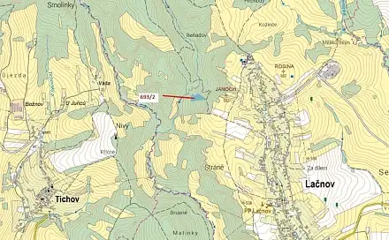 Dražba lesa 7 364 m², Lačnov