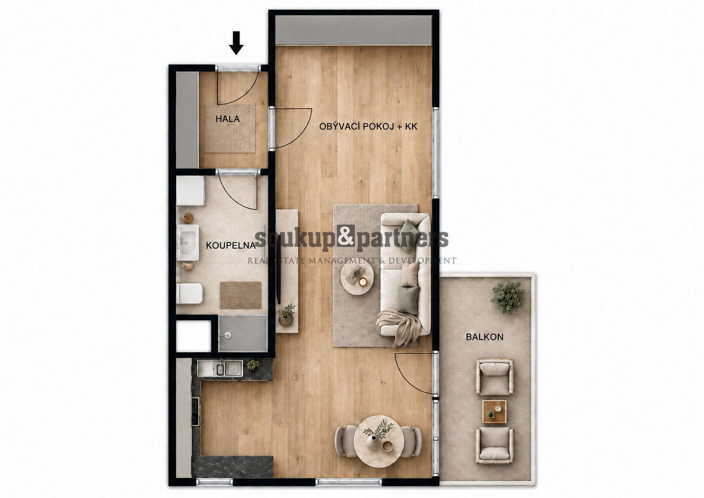 Prodej bytu 1+kk 39 m² – fotografie 3