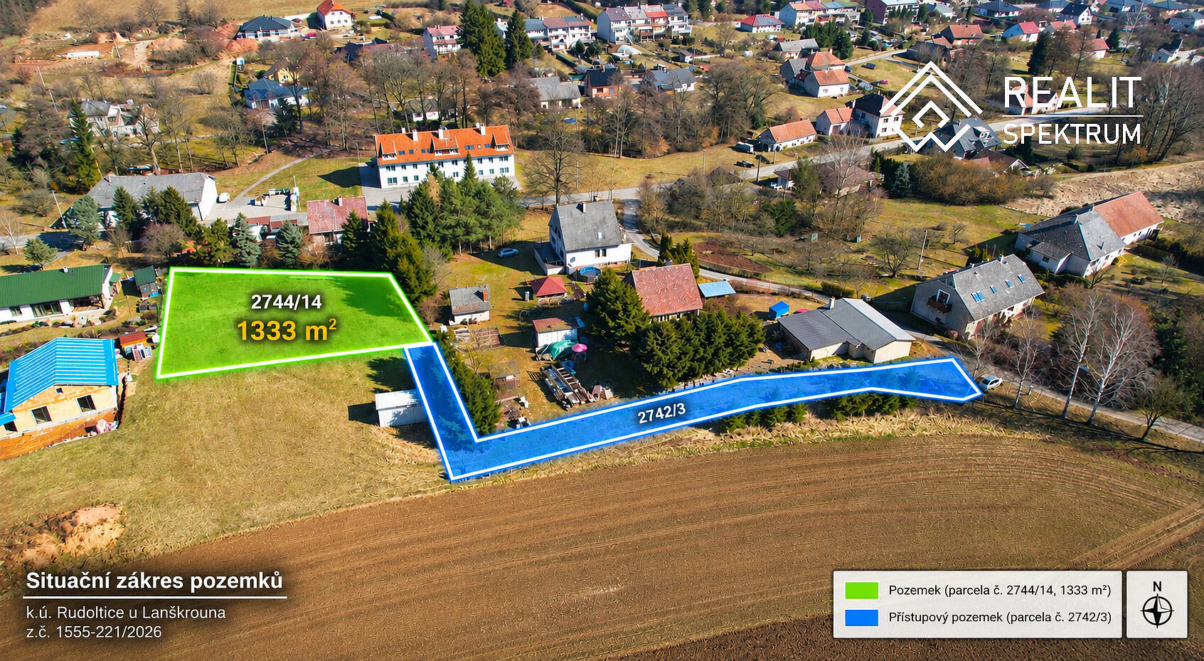 Prodej stavebního pozemku 1 333 m²