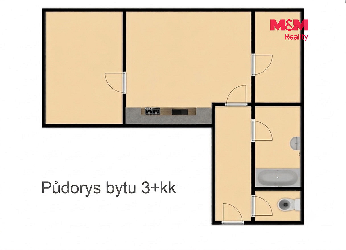 Pronájem bytu 3+kk 65 m² — photo 2