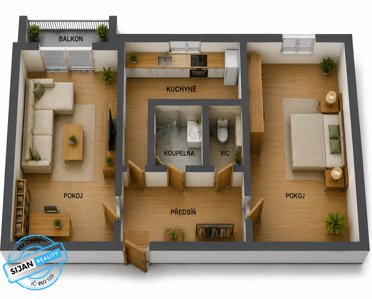 Pronájem bytu 2+1 55 m² — photo 3