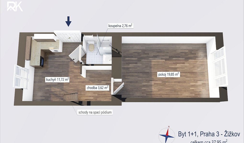 Prodej bytu 2+kk 39 m², Praha – náhled fotky 22