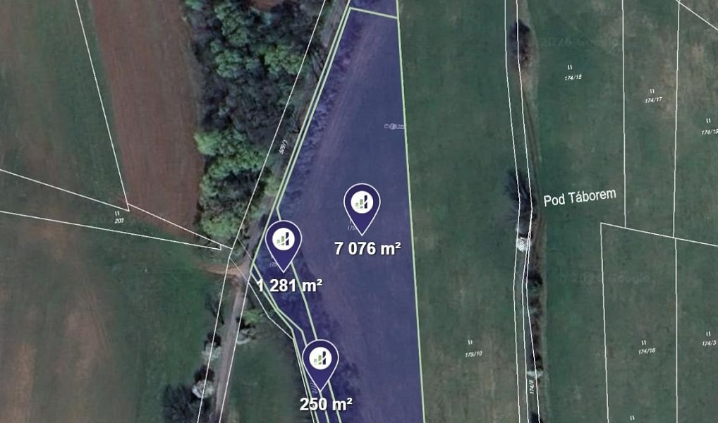 Prodej pole 2 869 m², Lomnice nad Popelkou – fotka 1 z 3